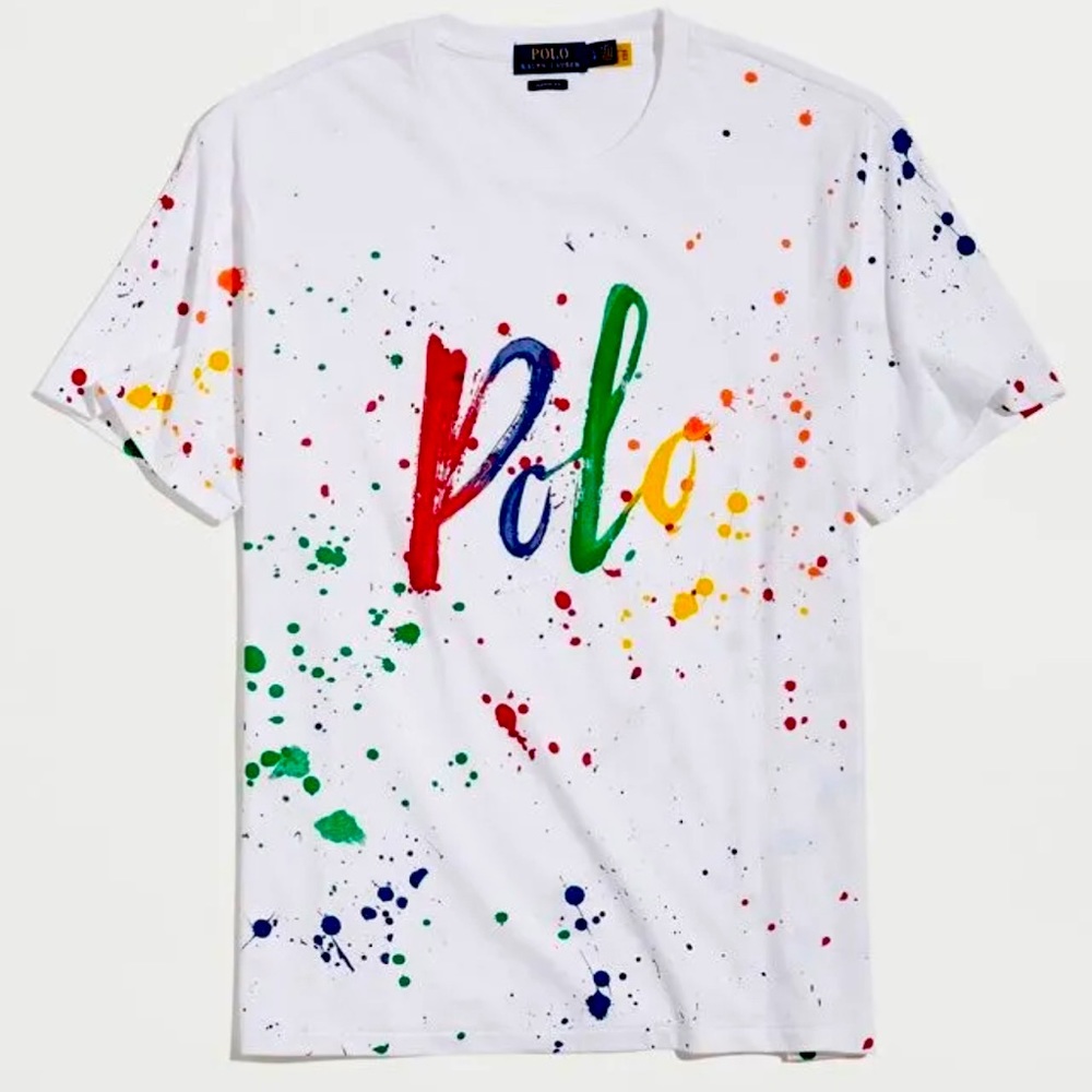 Polo Ralph Lauren Paint Spatter Logo T Shirt‼️NEW‼️